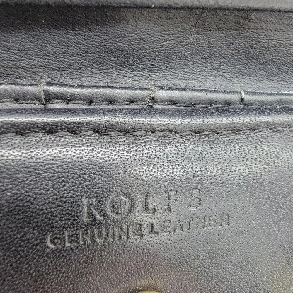 Vintage Rolfs‎ Wallet Women's Black Leather Trifold Coin Purse Read Desc